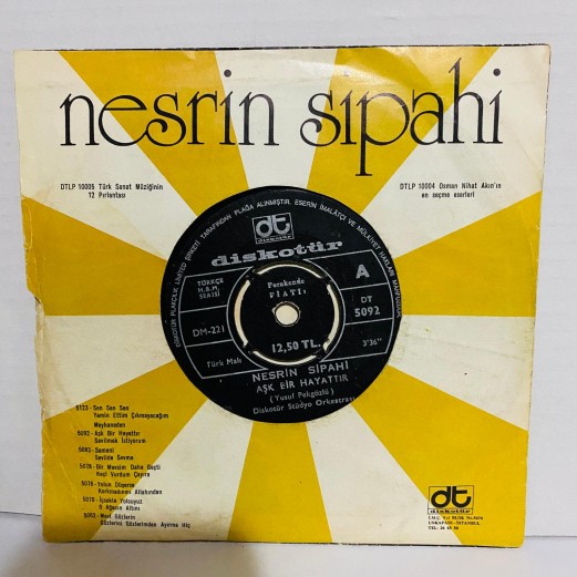 nesrin sipahi - aşk bir hayattır - sevilmek istiyorum 45 lik plak 