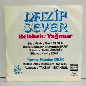 nazif sever & melik 21 ork. - kelebek - yağmur 45 lik plak 