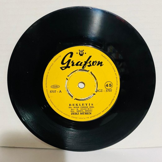 zeki müren - bekleyiş - iki amla gözyaşı 45 lik plak 