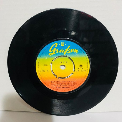 zeki müren - elveda meyhaneci -  kulakların çınlasın 45 lik plak 