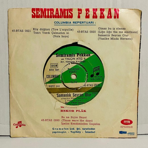 SEMİRAMİS PEKKAN - OLMAZ BU İŞ OLAMAZ / SAMANLIK SEYRAN OLUR 45 lik plak 