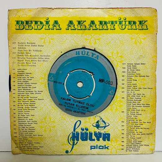 bedia akartürk - kalem tutmaz  oldu ellerim - seni gidi uyanık 45 lik plak 