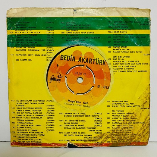 bedia akartürk - elmaların yongası - meşeden gel  45 lik plak 