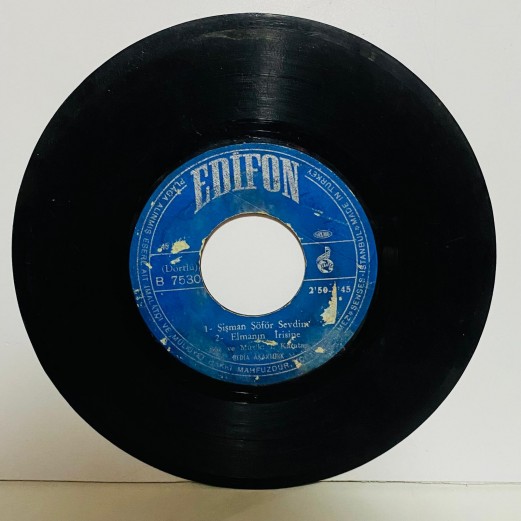 BEDİA AKARTÜRK - URFA DİVANI - ŞEN KAYAYA VARDIM - ŞİŞMAN ŞÖFÖR SEVDİM - ELMANIN İRİSİNE 45 LİK PLAK 