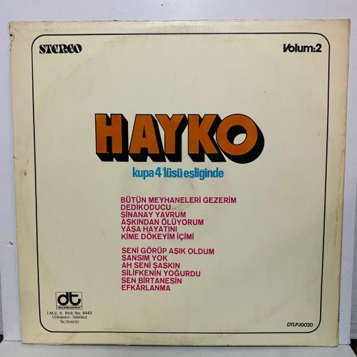 hayko kupa 4' lüsü eşliğinde LP ( E )