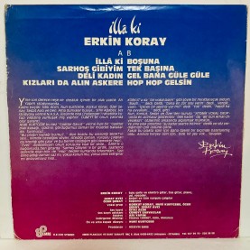 erkin koray - illa ki LP ( şeffaf şeftali ) 1983 ilk baskı 