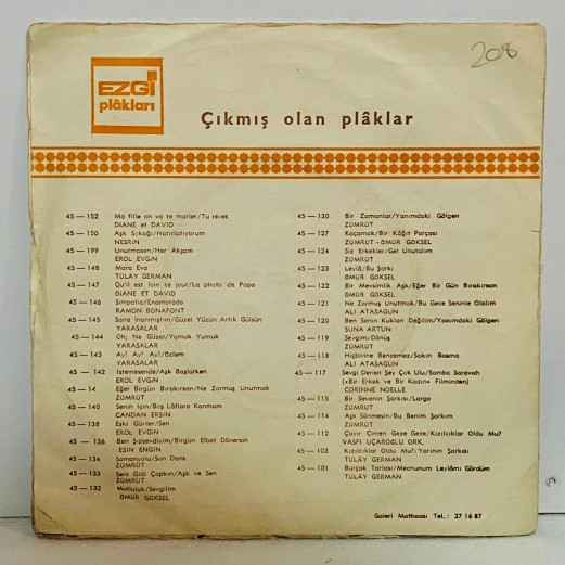 urfalı babi ( yılmaz kayral ) - canan - genç osman 45 lik plak (E)
