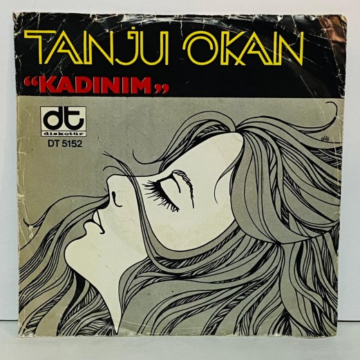 tanju okan - kadınım - yolculuk 45 lik plak ( çizim kapak ) 