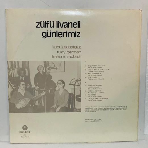 zülfü livaneli - günlerimiz LP