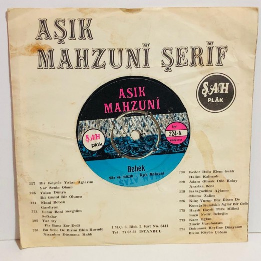 aşık mahzuni şerif - bebek - gardiyan 45 lik plak 