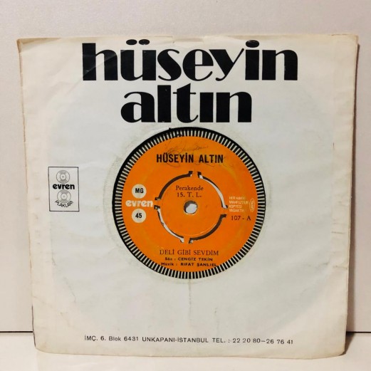 hüseyin altın - deli gibi sevdim  - ayıp vallahi ayıp 45 lik plak 