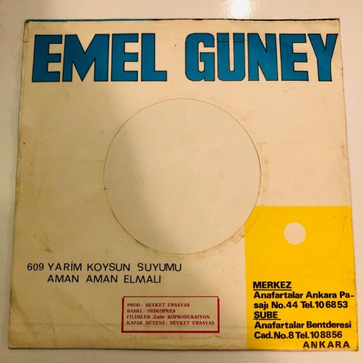 EMEL GÜNEY ( TAŞÇIOĞLU ) - YARİM KOYSUN SUYUMU - AMAN AMAN ELMALI 45 LİK PLAK 