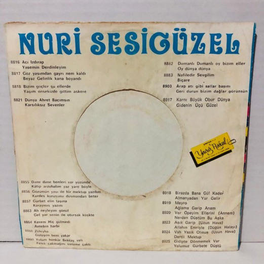 nuri sesigüzel - nafiledir sevgilim - biçare  45 lik plak 