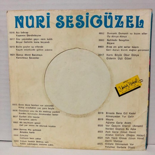 nuri sesigüzel - ah neyleyim gönül - gel yar senin ile otursak köşkte 45 lik plak 