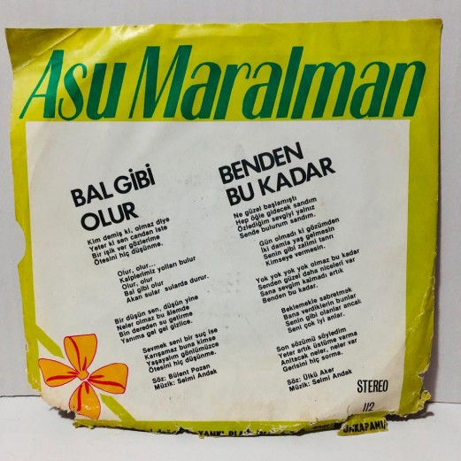 asu maralman - bal gibi olur - benden bu kadar 45 lik plak 