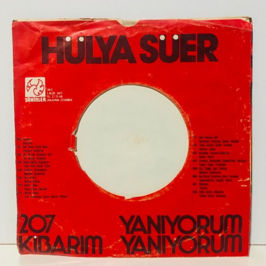 hülya süer - yanıyorum yanıyorum - kibarım 45 lik plak 