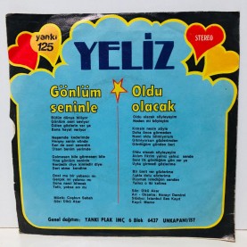 yeliz - gönlüm seninle - oldu olacak 45 lik plak 