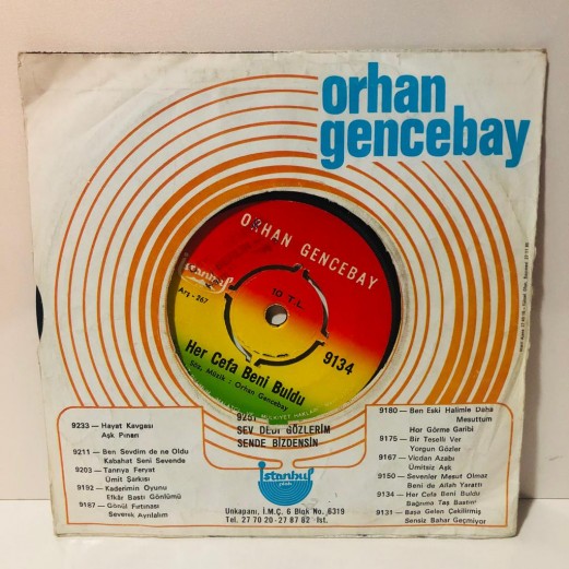 ORHAN GENCEBAY - HER CEFA BENİ BULDU - BAĞRIMA TAŞ BASTIM 45 LİK PLAK