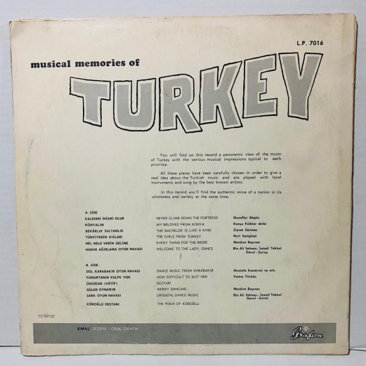 musical memories of turkey LP